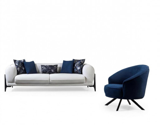 Witte relaxbank designer woonkamer zitmeubelen stoffering banken meubels