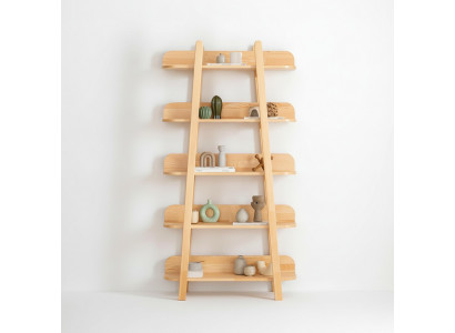 Modern beige boekenkast woonkamer opbergrekken designer houten meubels