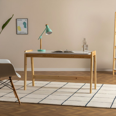 Wit-beige bureau designer bureautafels computertafels houten meubels