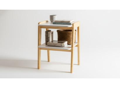 Beige-witte boekenkast designer woonkamer opbergmeubel houten frame