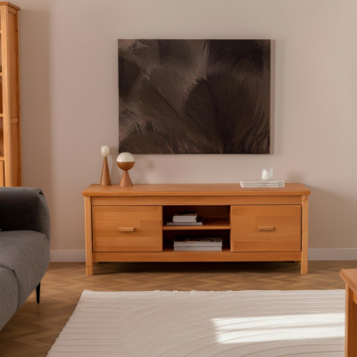 Elegante bruine TV-standaard woonkamer laag dressoir houten ladentafel