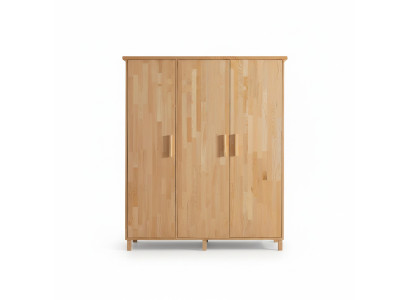 Beige Slaapkamer Elegante Kledingkast Designer 3-deurs Houten Kasten.