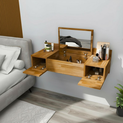 Luxus bruine kaptafel met spiegel moderne console commode slaapkamer