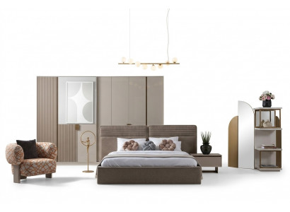 Luxus Schlafzimmer Bett Garderobe Nachttisch Kleiderschrank Set 4tlg.