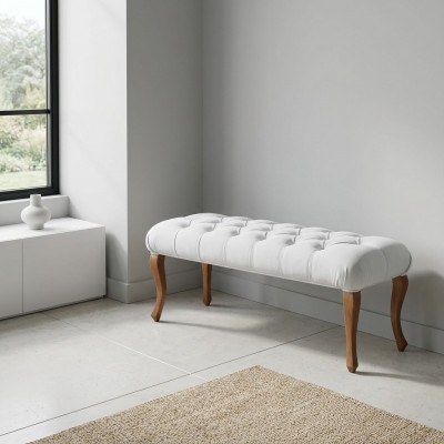 Luxueuze bedbank slaapkamer textiel meubels klassieke edele houten poten