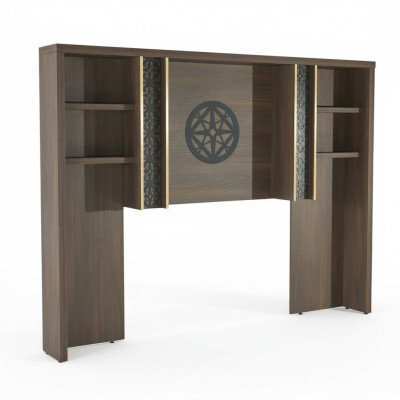 Werkruimte kast planken boekenkast modern design bruin effen.