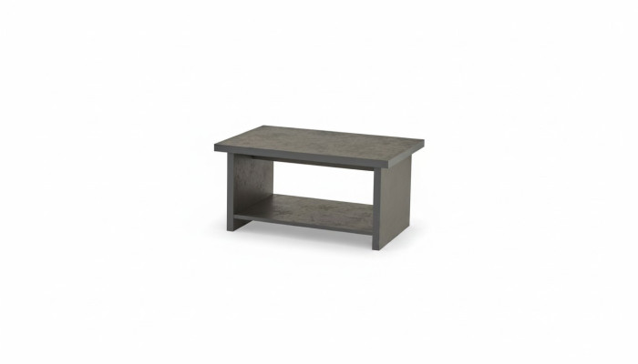 Salontafel Grijs Effen Modern Werkkamer Rechthoekige Vorm met Plank