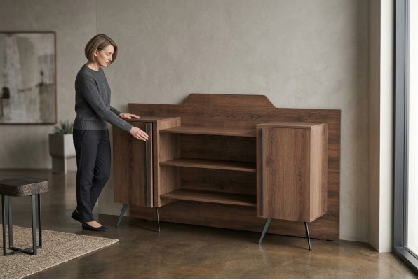 Kantoorkast Dressoir Planken Opslagruimte Bruin Effen Modern Design