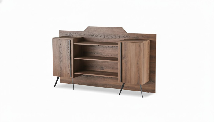 Kantoorkast Dressoir Planken Opslagruimte Bruin Effen Modern Design