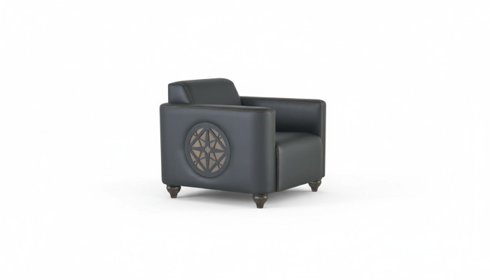 Zwarte fauteuil Effen modern designstijl studeerkamer woonkamer