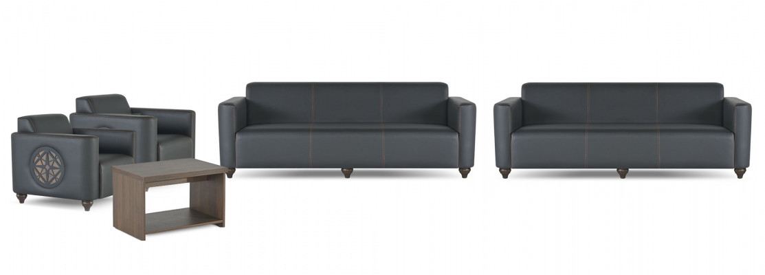 Stijlvolle kantoor meubelen ontwerper 2x 3-zitsbank 2x fauteuil salontafel