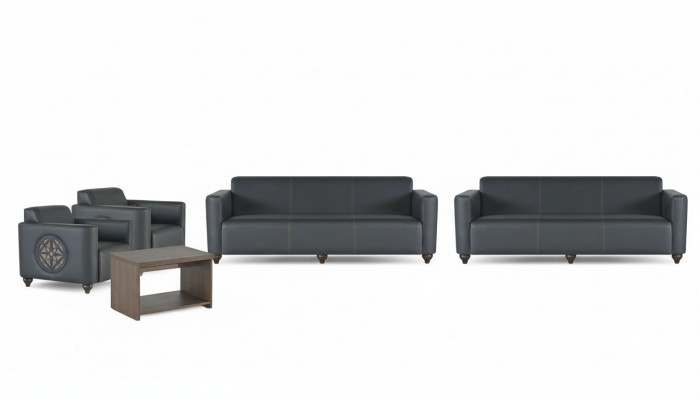 Stijlvolle kantoor meubelen ontwerper 2x 3-zitsbank 2x fauteuil salontafel