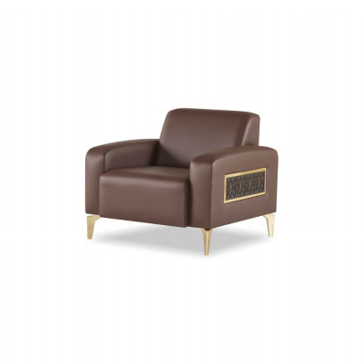 Werkplekinrichting 2-delig Fauteuil met salontafel Woonkamer Bruin Effen