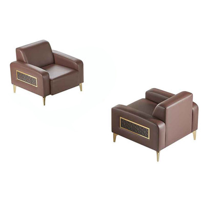 Werk kamer set 2-delig fauteuil bruin effen modern design woonkamer