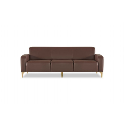 Werkkamerset 4-delig 3-zits 2x fauteuil salontafel bruin woonkamer.