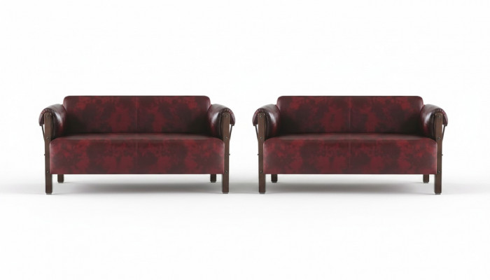 Lederen banken 2-zits Bordeaux Lederen zitmeubel Sofa-set Banken Modern