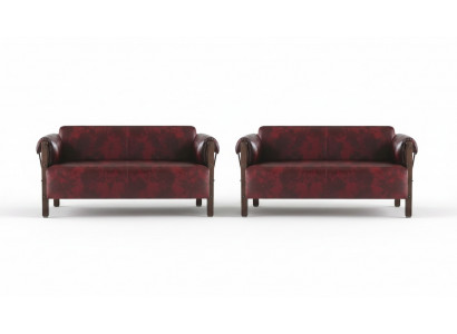 Lederen banken 2-zits Bordeaux Lederen zitmeubel Sofa-set Banken Modern