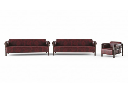 Zitmeubelset 3-zits fauteuil leer zacht hout lederen sofa’s moderne banken