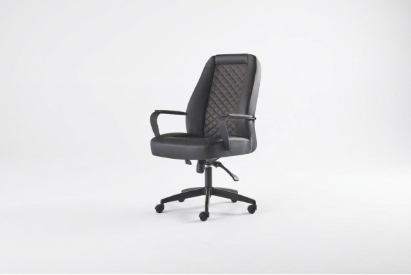 Bureaustoel Zwart Draaistoel Modern Werkkamer Met Wielen Leren Fauteuil
