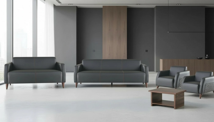 Lederen banken zwart 3-zits 2-zits fauteuil bruin salontafel bank zacht