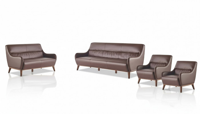 Sofagarnituren Klassiek 3-zits 2-zits Fauteuil Leren Bank Sofa-Set