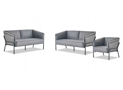 Zitmeubilair Ledersofa's Leunstoelen 2-zitsfauteuil Grijs Roestvrij Staal Leer