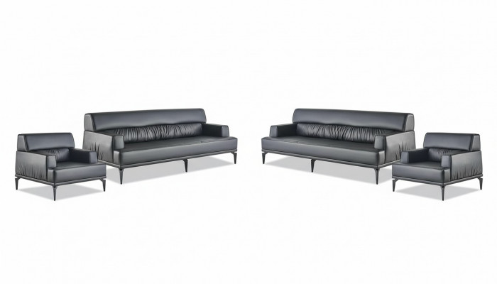 Sofaset Banken Bekleding Meubel Kantoorinrichting Zitter Zwart Sofa-set 4-delig.