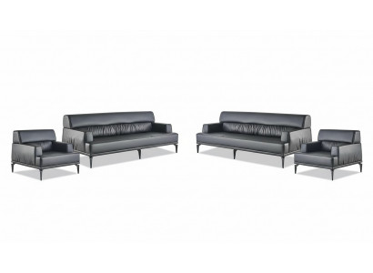 Sofaset Banken Bekleding Meubel Kantoorinrichting Zitter Zwart Sofa-set 4-delig.