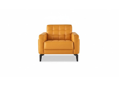 Chesterfield fauteuil moderne zachte leren roestvrijstalen houten armleuningen