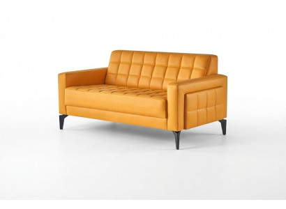Bank Geel 2-zits Bank Chesterfield Leren Bank Zitmeubel Tweezits