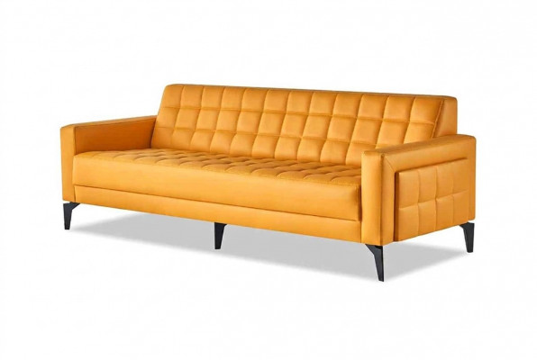 Lederen bank 3-zits sofa Chesterfield modern driezits bank leer hout
