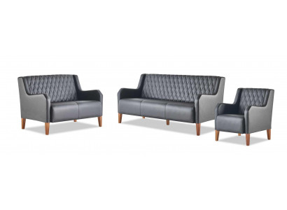 Complete set 3-zits 2-zits fauteuil zwart bankstel moderne banken