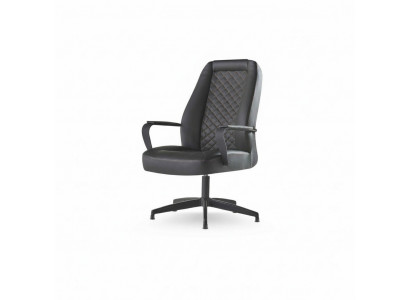 Lederen fauteuil zwart bureaustoel modern werkkamer kantoor fauteuil leer