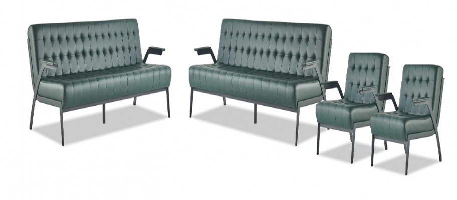 Sofagarnituur-set 3-zits stoel groen Chesterfield moderne leren sofa's