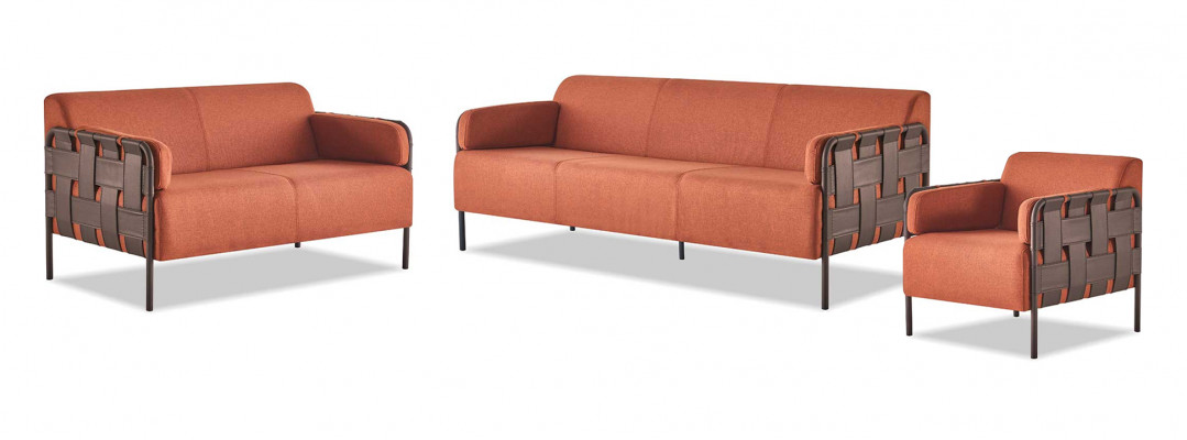 Compleet 3-zits 2-zits fauteuil sofa-set oranje sofa's bankstellen