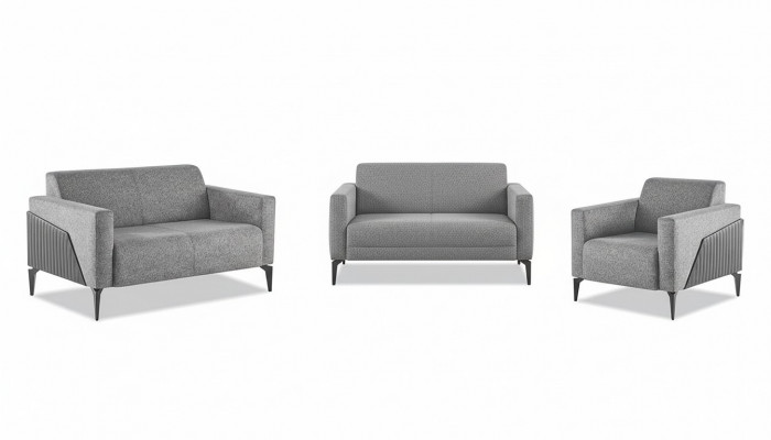Sofagarnituur Grijs Sofas Leunstoel Roestvrij Staal Sofa-Set 2-Zits Fauteuil