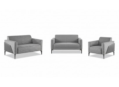 Sofagarnituur Grijs Sofas Leunstoel Roestvrij Staal Sofa-Set 2-Zits Fauteuil