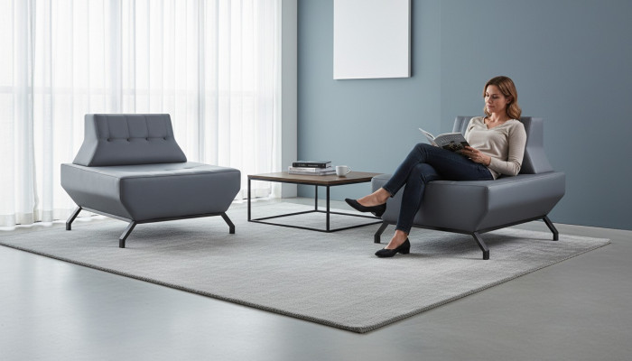 Leunstoel Leder Roestvrij Staal Set Fauteuil Art Deco Grijs Moderne Chesterfield