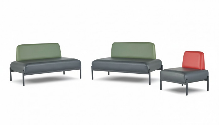 Komplett banken art deco 2-zits fauteuils zwart groen rood leren banken hout