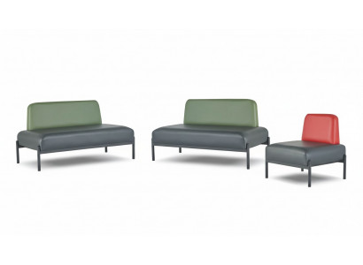 Komplett banken art deco 2-zits fauteuils zwart groen rood leren banken hout