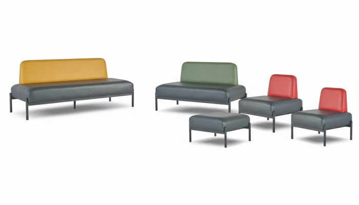 Zitmeubel 3-zits 2-zits Fauteuil Kruk Zwart Geel Groen Rood Bank
