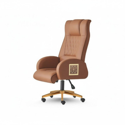 Bureaustoel Bruin Bruin Werkkamer Rollen Modern Directiestoel Draaifauteuil