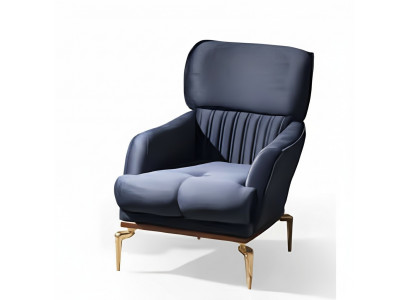 Sessel 1 Sitzer Wohnzimmer Moderne Design Elegantes Möbel Blau Luxus