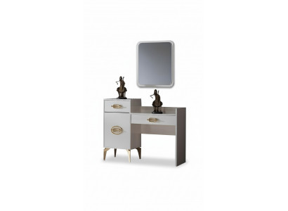Schlafzimmer Set Schminktisch mit Spiegel Kosmetiktisch Make-up Tisch Weiß 2tlg.