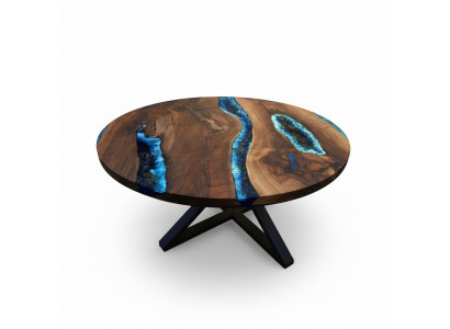 Couchtisch Hochwertig Luxus Design Holz Braun Möbel Wohnzimmer Couchtische Rund
