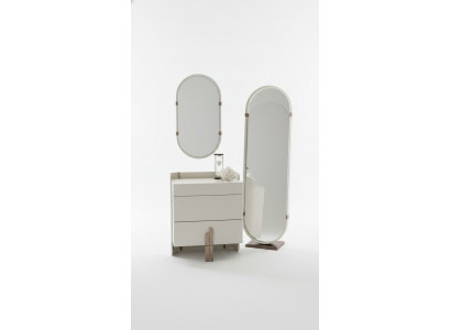 Kommode Schubladenkommode Designer Spiegel Wandspiegel Oval Schrank