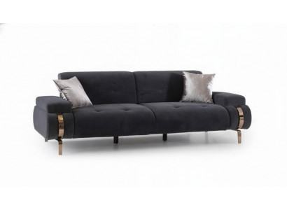 Luxus Sofa 3 Sitzer Couch Chesterfield Sitztiefenverstellung Edelstahl