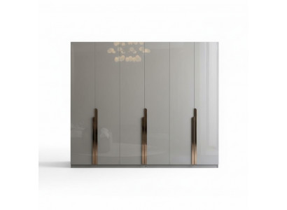 Kommode Standspiegel Kleiderschrank Hochglanz Edelstahl Schlafzimmer Grau