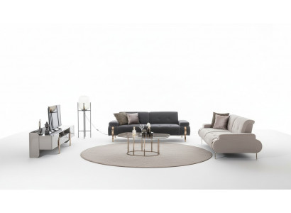 Sofas 3 Sitzer Couchtisch Sideboard Wandschrank Bücherregal Wohnwand 2x