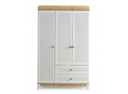 Design Kleiderschrank Holzschrank Schrank Möbel Holz Weiß Neu